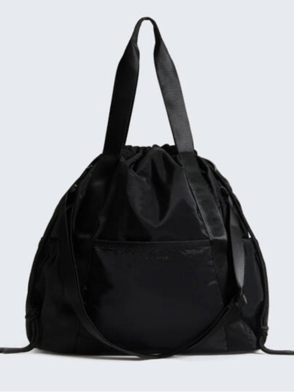 Oysho Black Ruched Sports Gym Bag